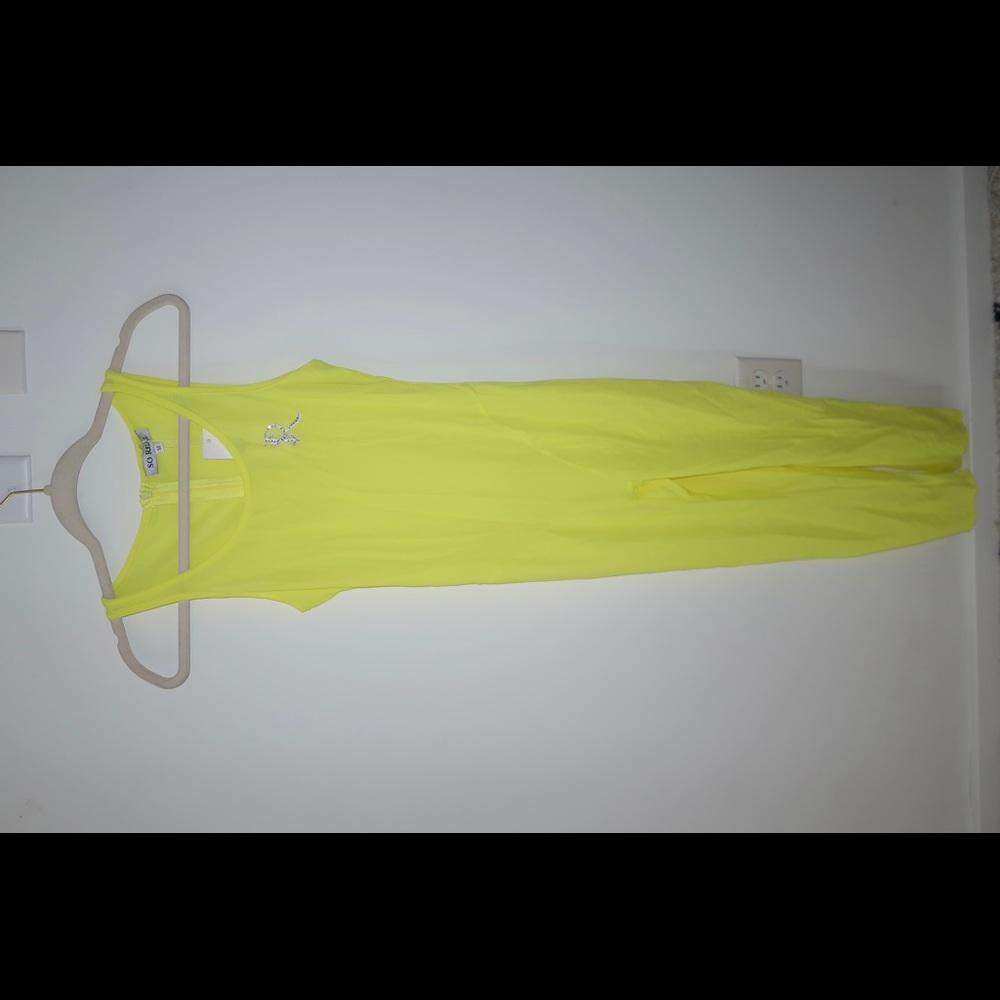 So Real lime green summer beach wear jumpsuit